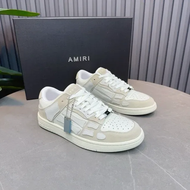 Beige and White Skeletal Overlay Lifestyle Sneakers 5
