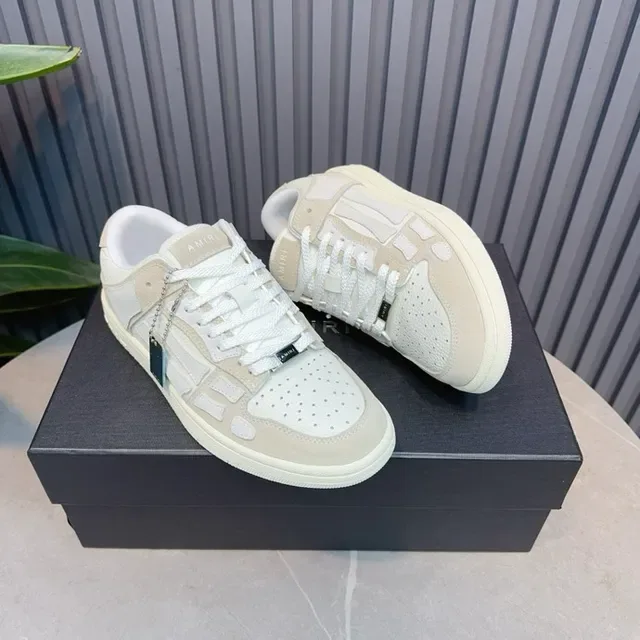 Beige and White Skeletal Overlay Lifestyle Sneakers 9