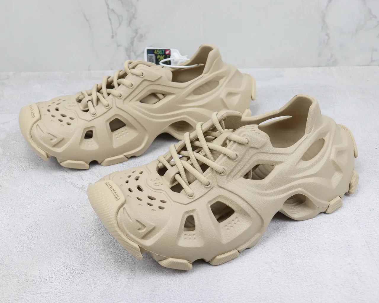 Beige Monolithic Molded Ventilated Sneaker 4
