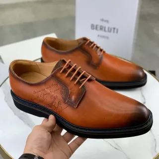 BERLUTI Cognac Cap-Toe Oxford Shoes