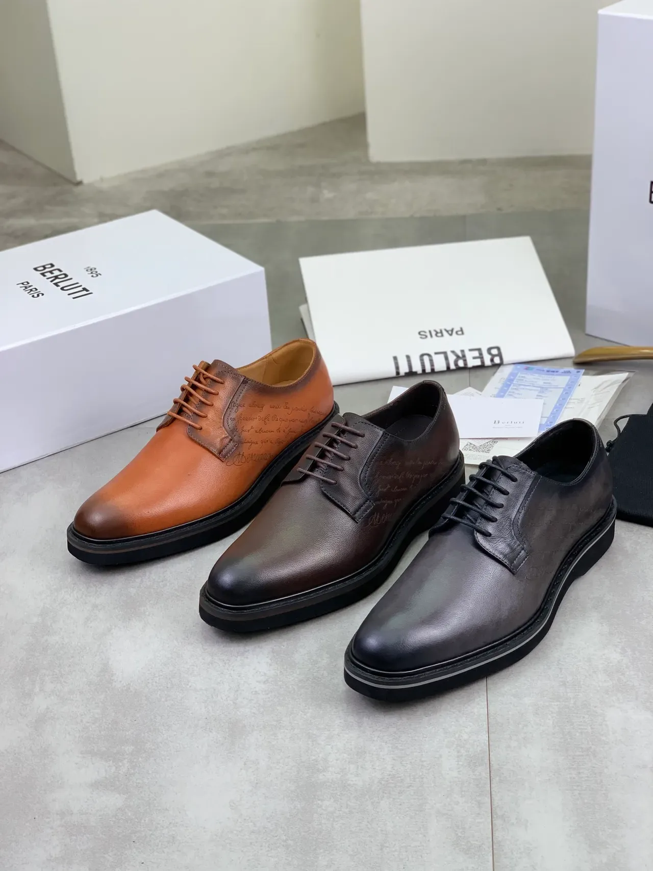 BERLUTI Cognac Cap-Toe Oxford Shoes 2