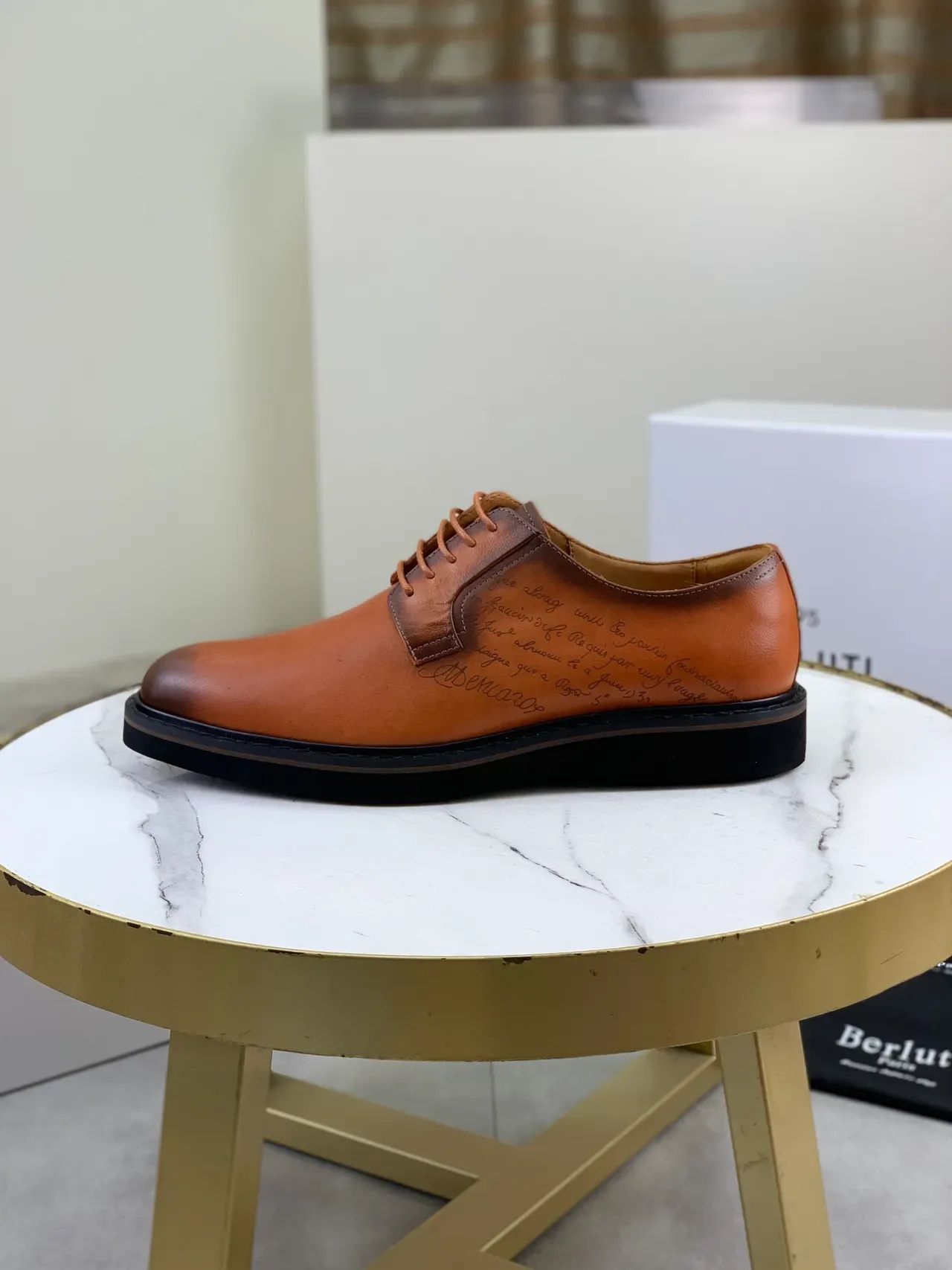 BERLUTI Cognac Cap-Toe Oxford Shoes 6