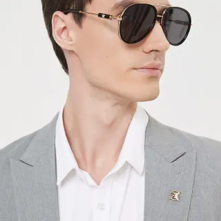 Black and Gold Aviator-Style Sunglasses