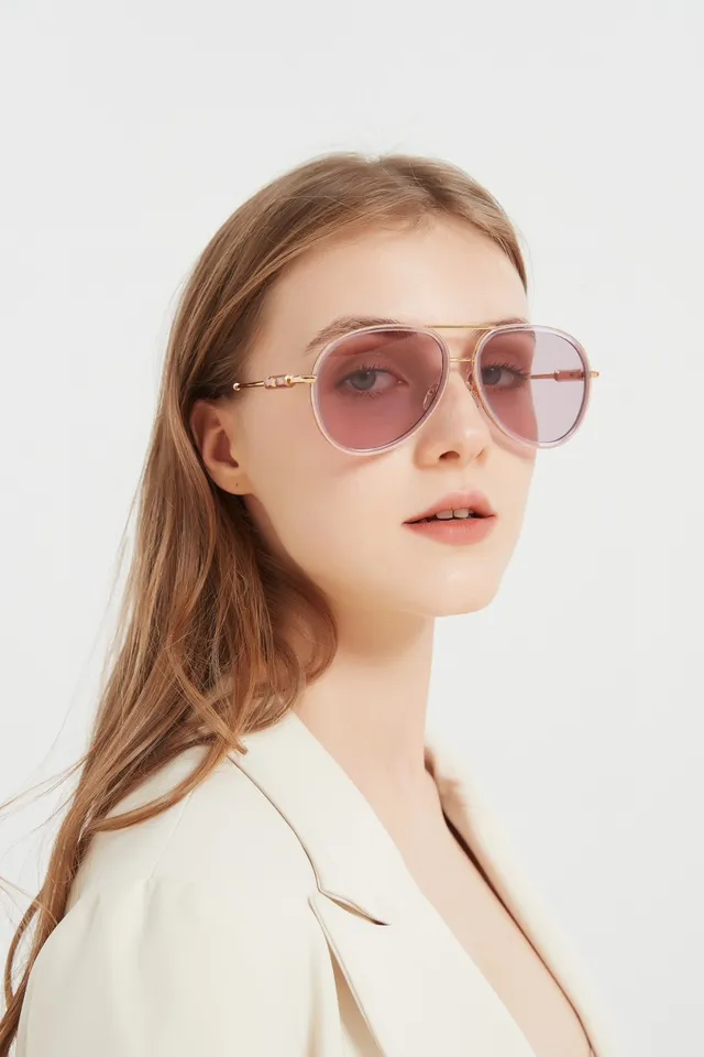 Black and Gold Aviator-Style Sunglasses 2