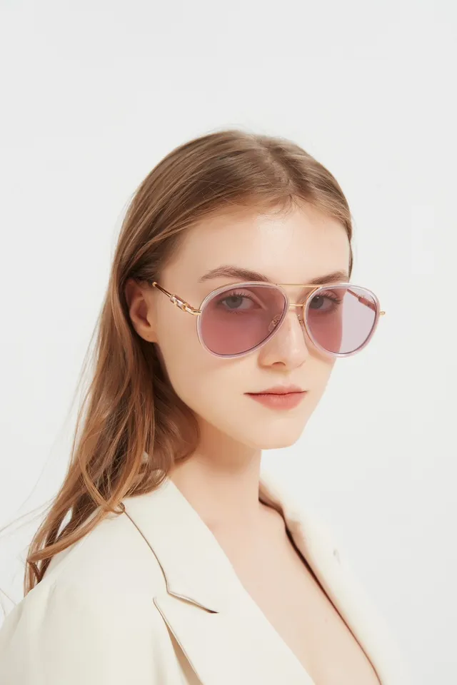 Black and Gold Aviator-Style Sunglasses 4