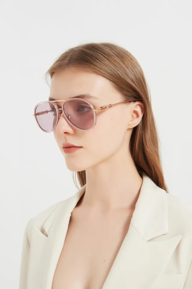Black and Gold Aviator-Style Sunglasses 5