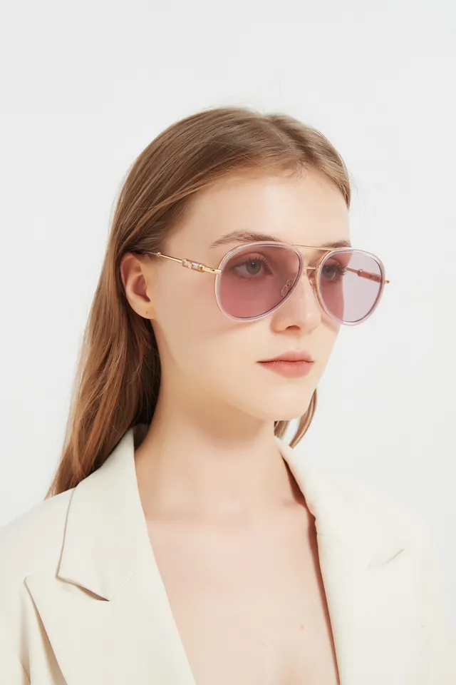 Black and Gold Aviator-Style Sunglasses 6