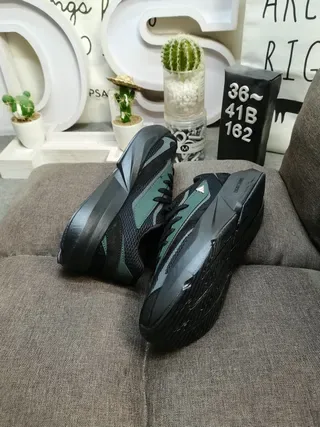 Black and Green Mesh Overlay Sneakers 6