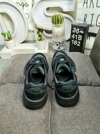 Black and Green Mesh Overlay Sneakers 8