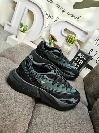 Black and Green Mesh Overlay Sneakers 9