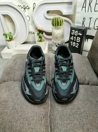 Black and Green Mesh Overlay Sneakers 10