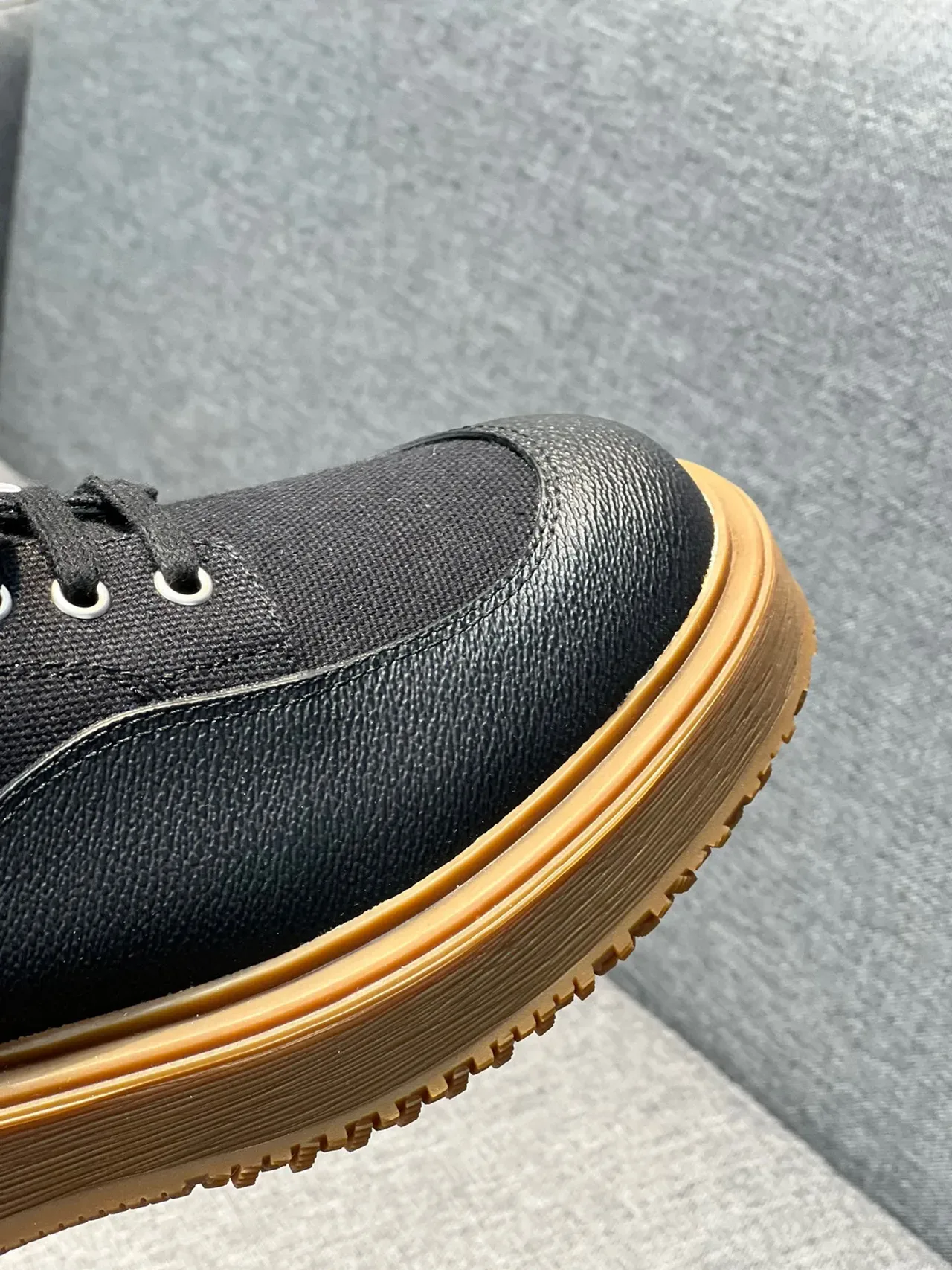 Black and Gum Platform Lace-Up Casual Shoe 3