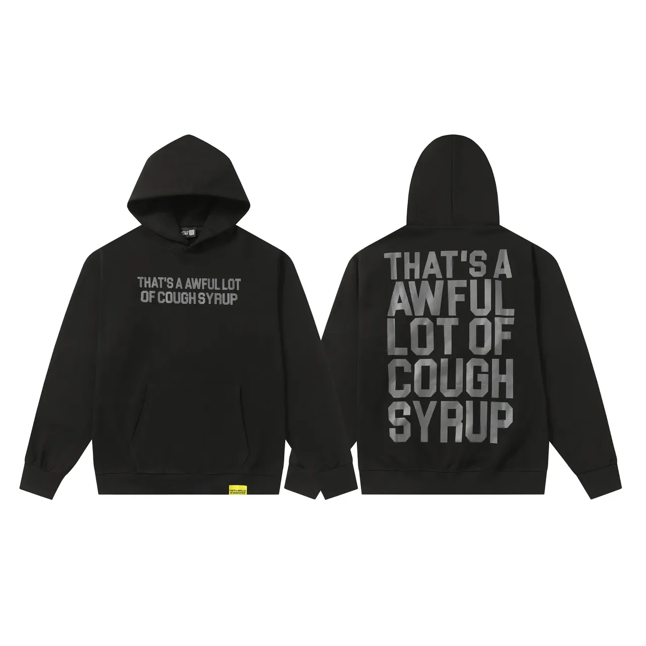 Black and Red Screen-Printed Text Hoodie 2
