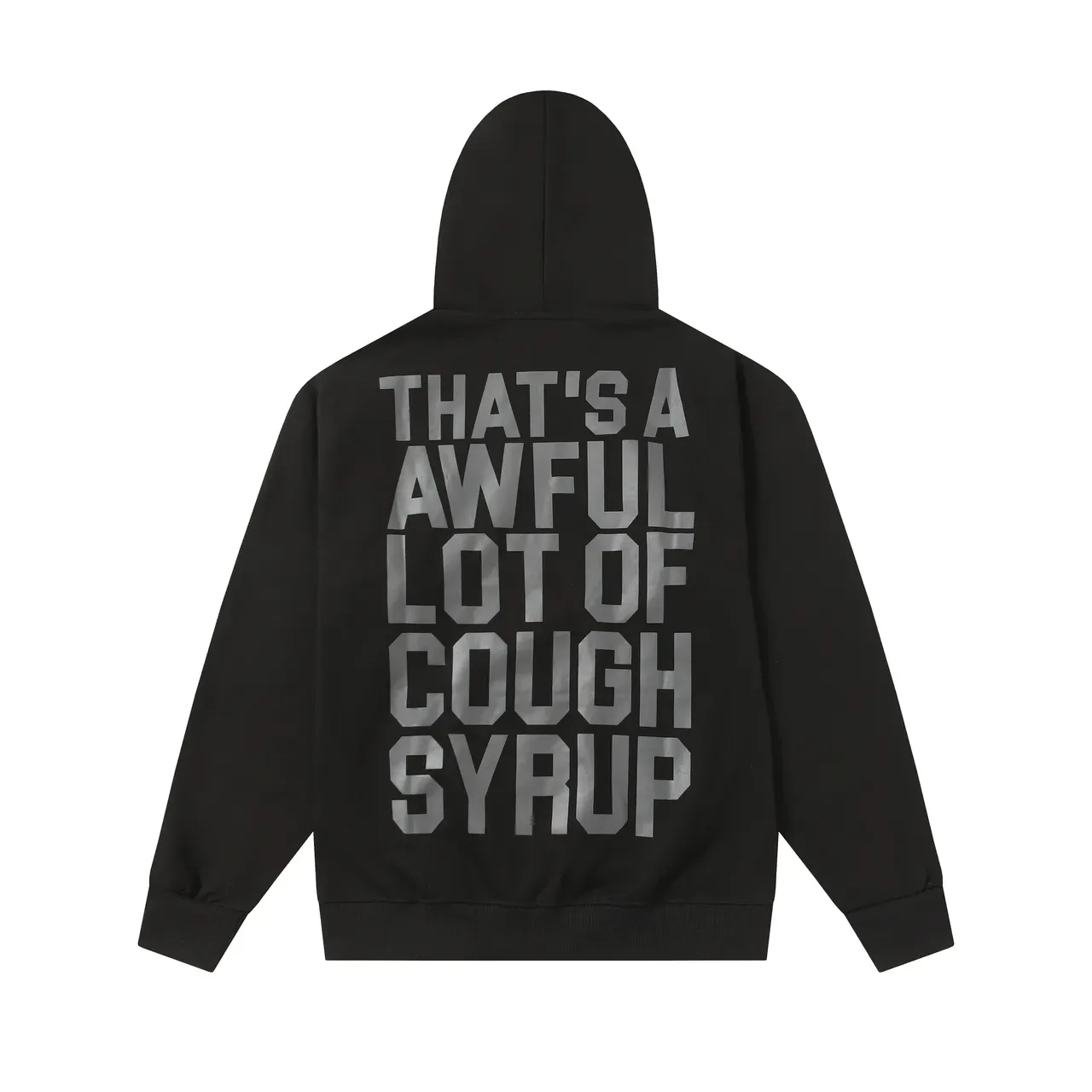 Black and Red Screen-Printed Text Hoodie 3