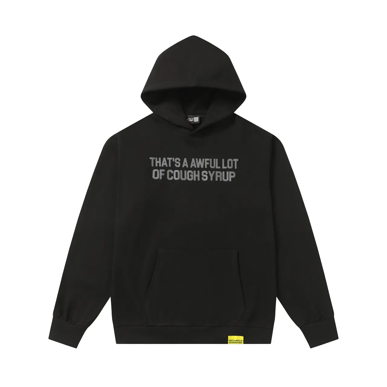 Black and Red Screen-Printed Text Hoodie 4