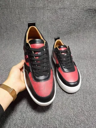 Black and Red Two-Tone Lifestyle Sneakers 8