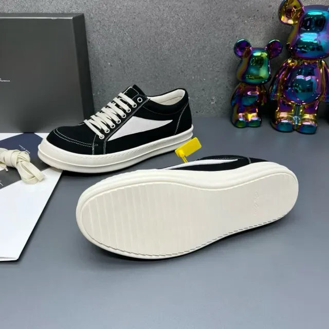 Black and White Canvas Low-Top Lifestyle Sneakers 6