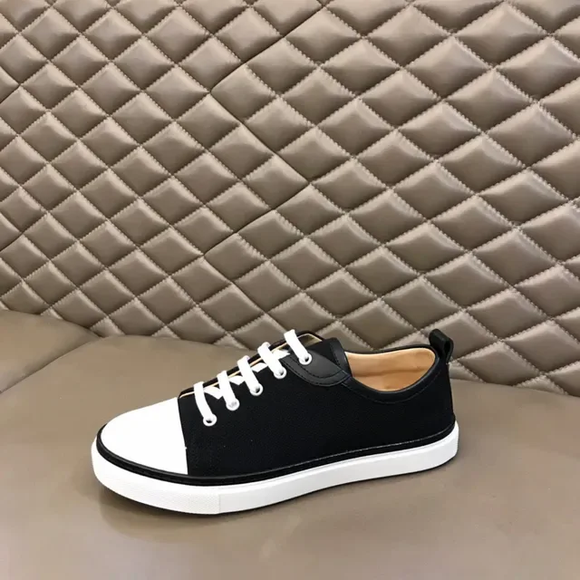Black and White Canvas Toe-Cap Platform Sneaker 5