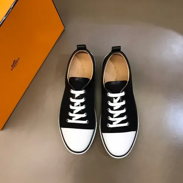 Black and White Canvas Toe-Cap Platform Sneaker 9