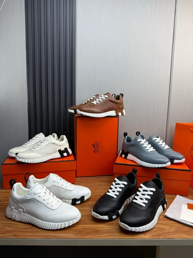 Black and White Mesh Leather Lace-Up Sneaker 6