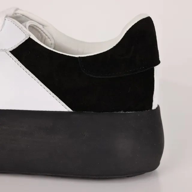 Black and White Panelled Platform Lifestyle Sneakers 4