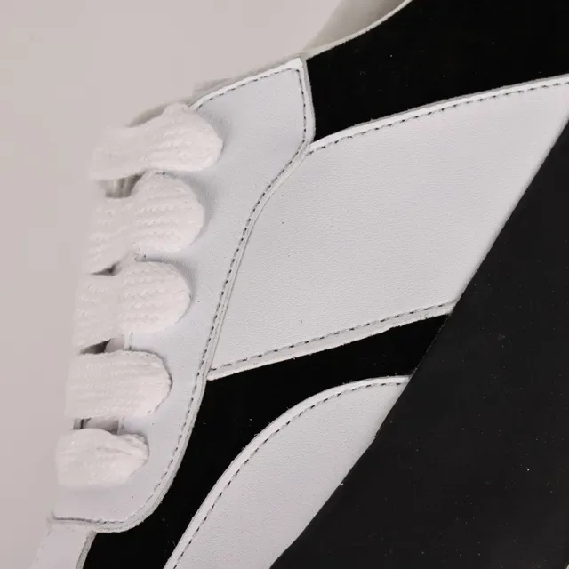 Black and White Panelled Platform Lifestyle Sneakers 6