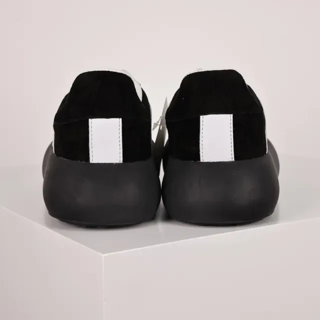 Black and White Panelled Platform Lifestyle Sneakers 8