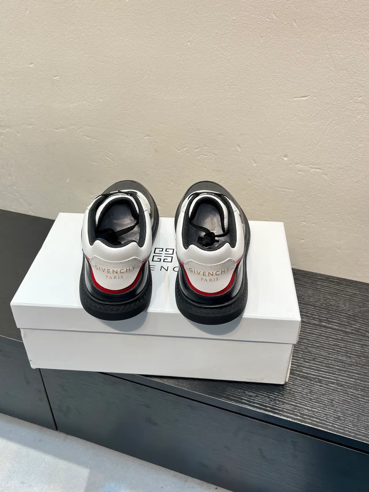 Black and White Two-Tone Leather Lifestyle Sneaker 6