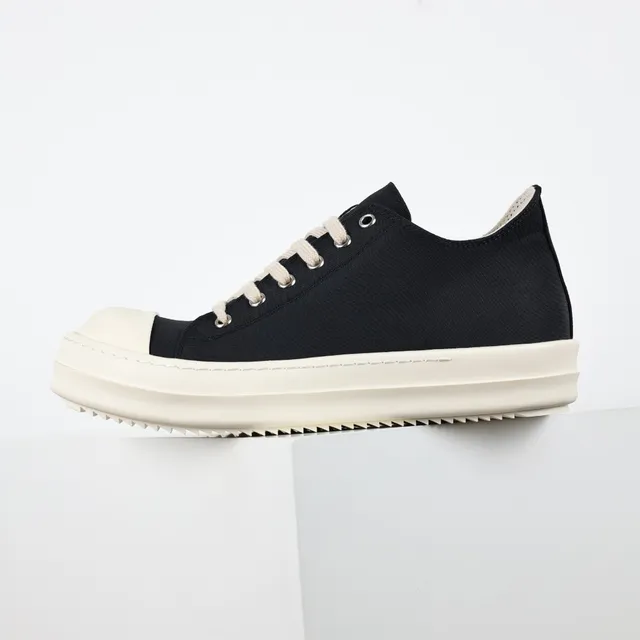 Black Beige Canvas Upper Platform Sole Lifestyle Sneakers 9