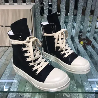 Negro Beige Alto Lona Superior Estilo de Vida Sneakers