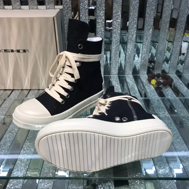 Black Beige High-Top Canvas Upper Lifestyle Sneakers 2