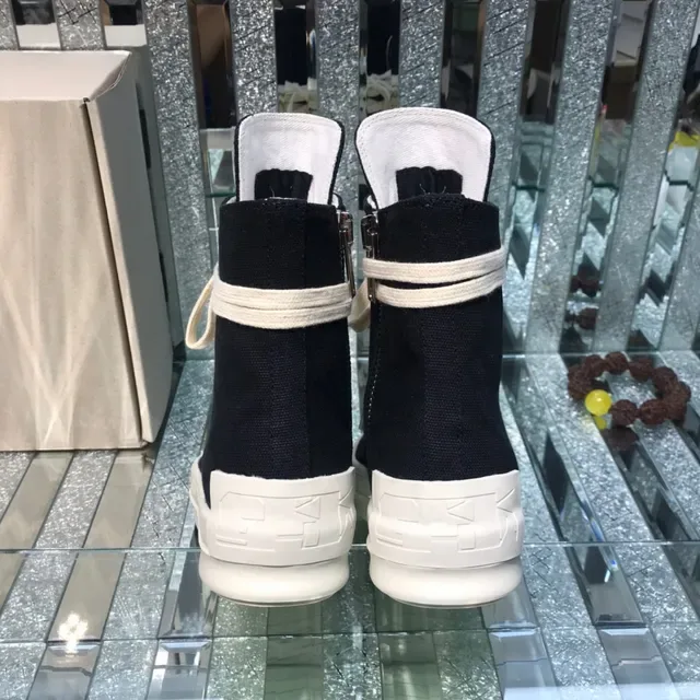 Black Beige High-Top Canvas Upper Lifestyle Sneakers 3