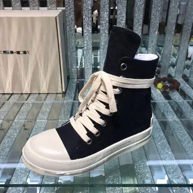 Black Beige High-Top Canvas Upper Lifestyle Sneakers 4