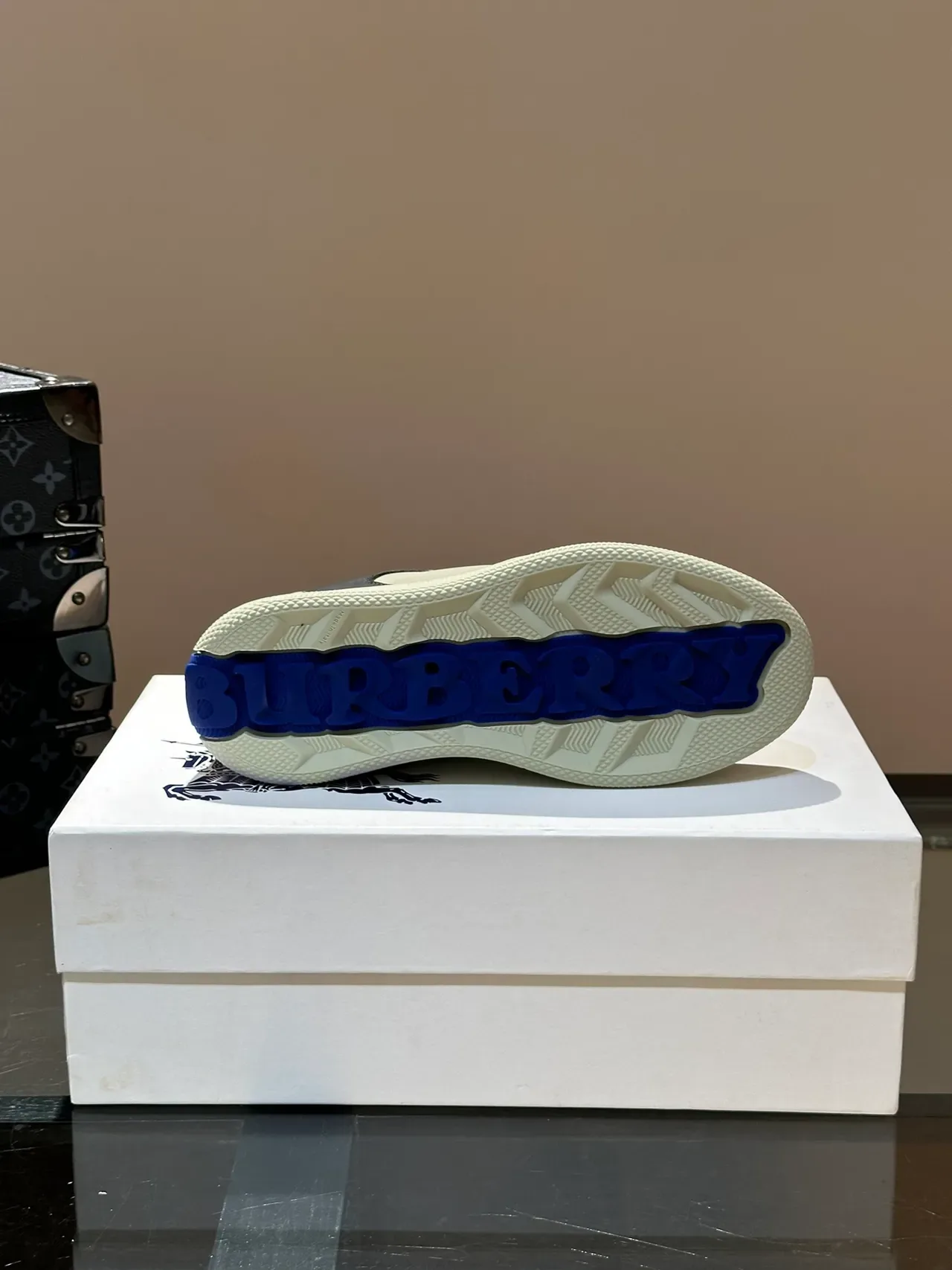 Black Blue Panelled Two-Tone Upper Contrast Lining And Toggles Sneakers 2