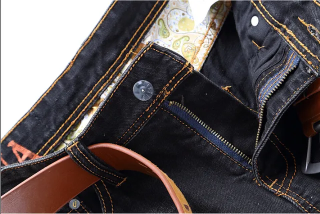 Black Brown Dark Washed Distressed Jeans 9