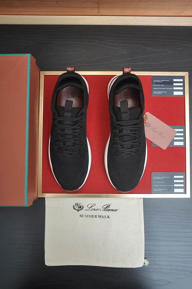 Black Brown Knit Upper White Midsole Sneakers 5