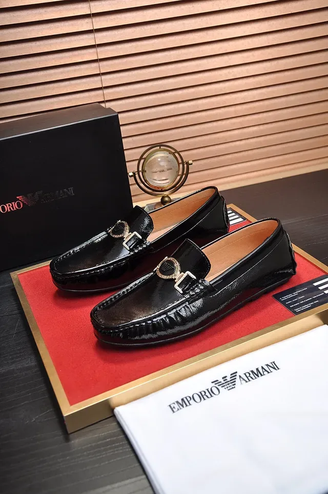 Black Brown Patent Leather Moc-Toe Loafer 2