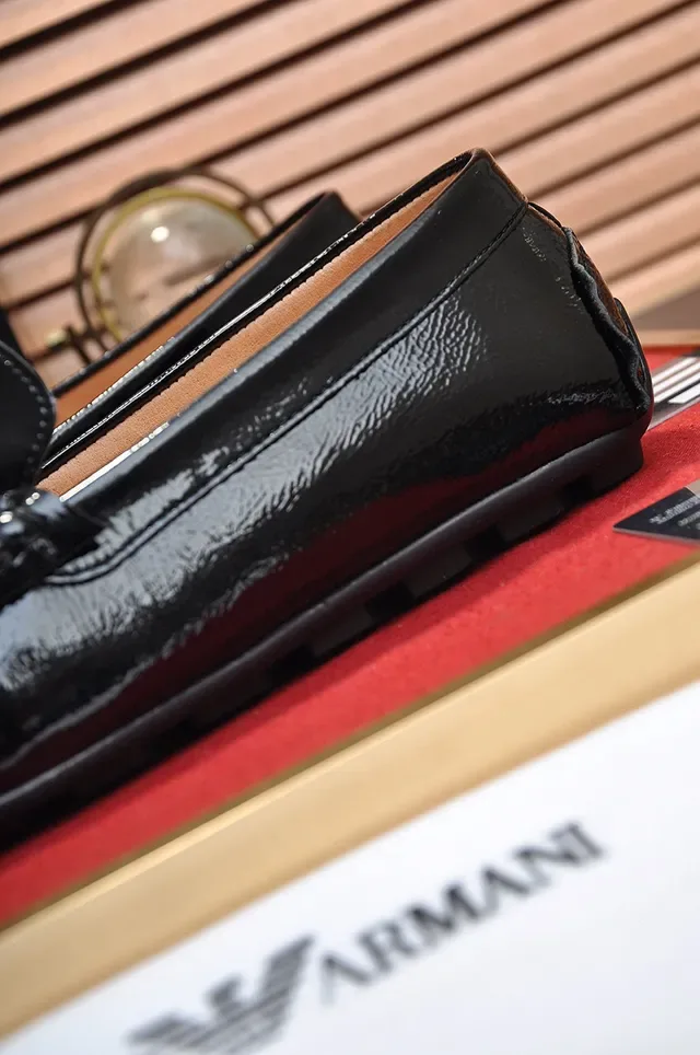 Black Brown Patent Leather Moc-Toe Loafer 3