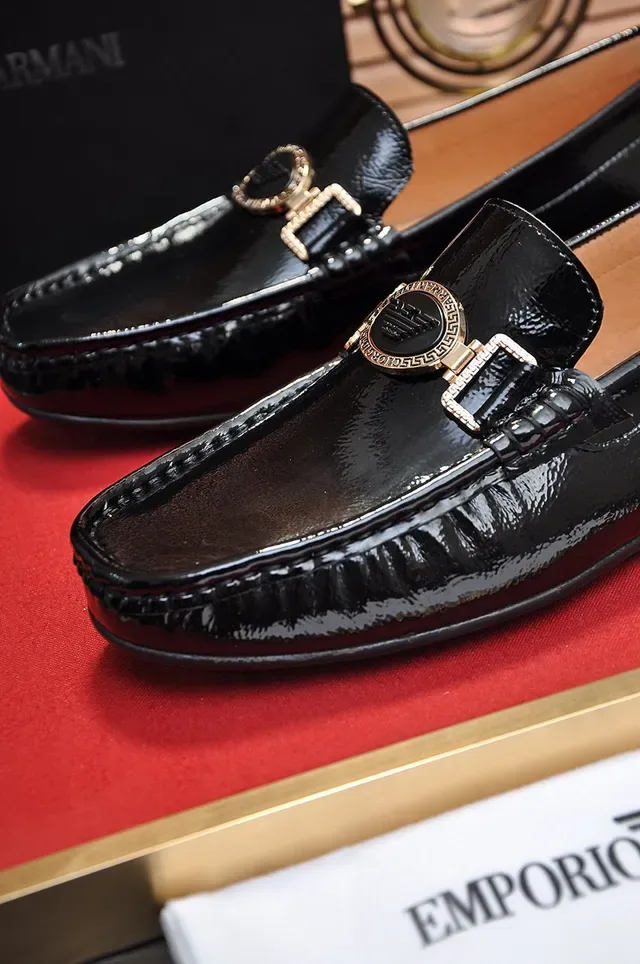 Black Brown Patent Leather Moc-Toe Loafer 4