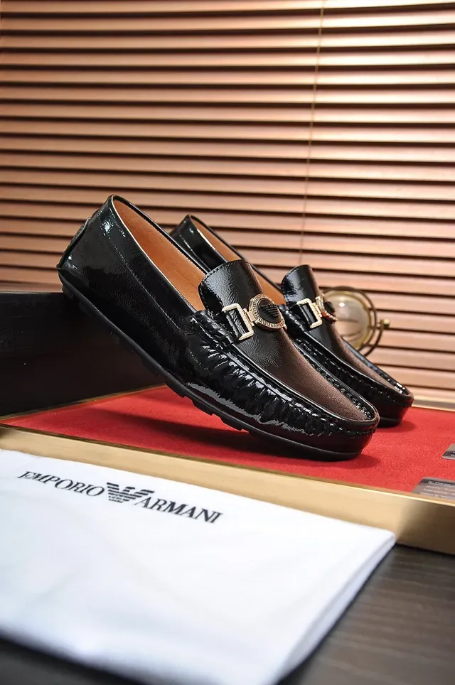Black Brown Patent Leather Moc-Toe Loafer 8