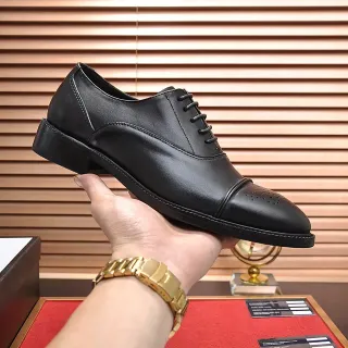 Black Cap-Toe Brogue Oxford Shoes