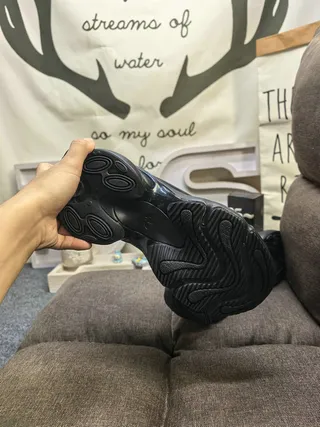 Black Chunky Platform Sole Mesh And Synthetic Overlay Sneakers 4