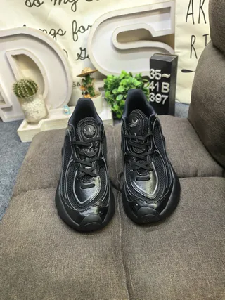 Black Chunky Platform Sole Mesh And Synthetic Overlay Sneakers 10