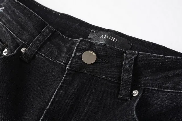 Black Distressed Floral Embroidered Slim-Fit Jeans 4