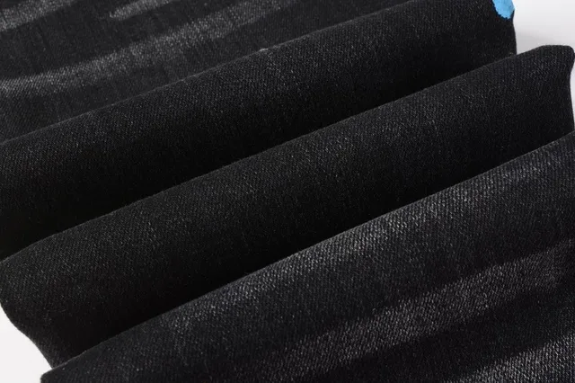 Black Distressed Floral Embroidered Slim-Fit Jeans 12