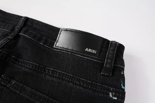 Black Distressed Floral Embroidered Slim-Fit Jeans 14