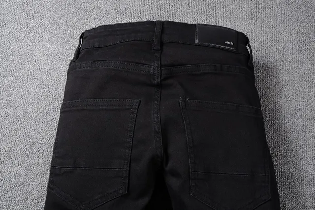 Black Distressed Patched Slim-Fit Jeans 6