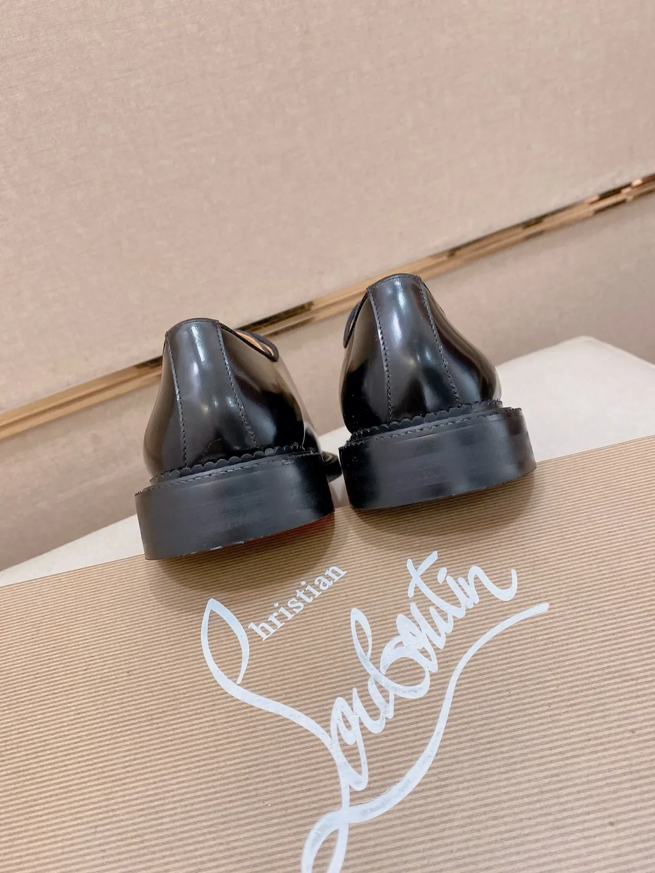 Black Glossy Cap Toe Oxford Shoes 3