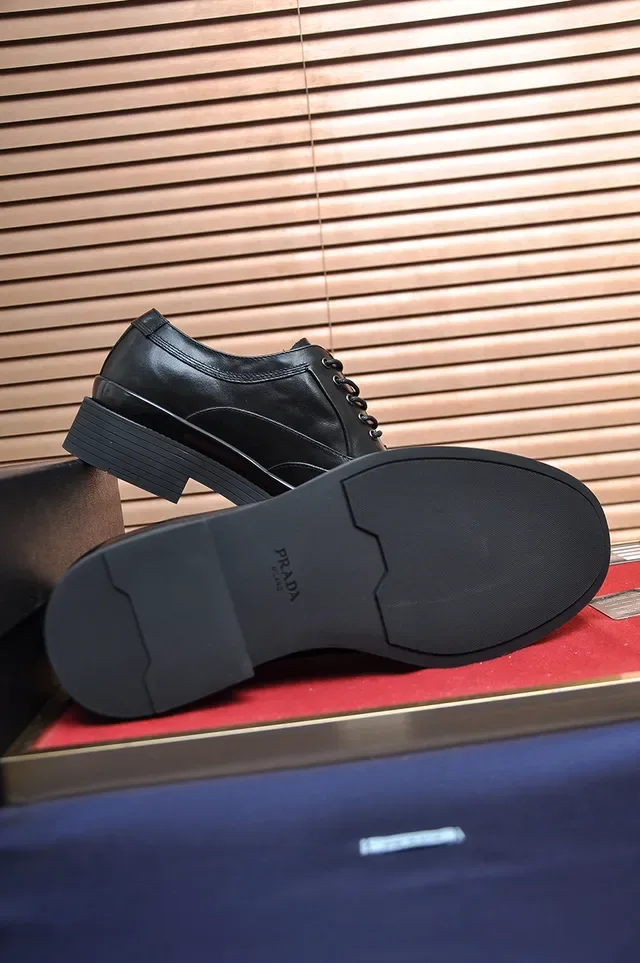 Black Leather Cap Toe Oxford Shoes 3
