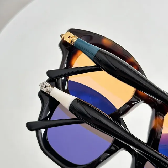Black Multicolor Acetate Frames Mirrored Gradient Lenses Eyewear 1